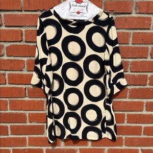 Alfani Black and Cream 100% Silk Tunic/Mini Dress